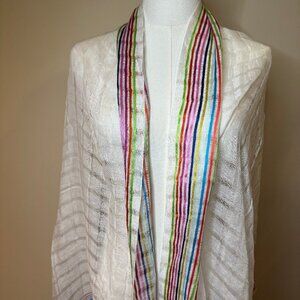 NWT Echo Woven Oblong Silk-Blend Scarf OS